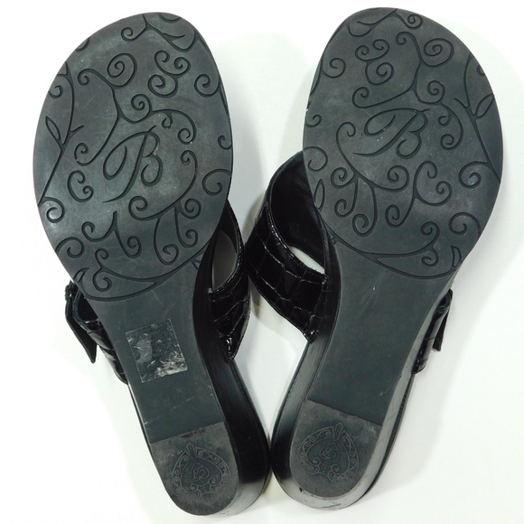 BRIGHTON Lark Made in Italy Black Sandals 6 M - Picture 5 of 7